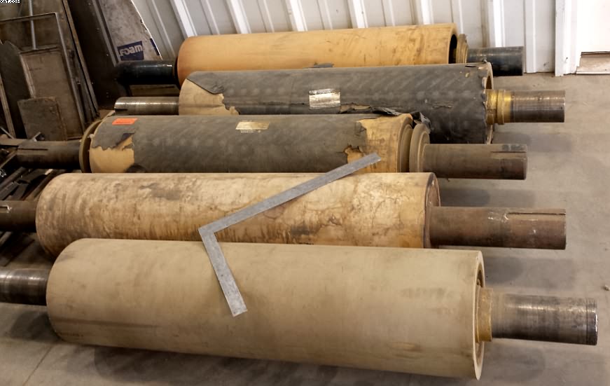 Rubber Nip Rolls, 13" diameter x 50" working width,